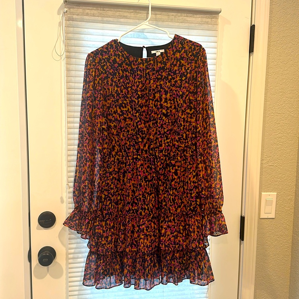 Bar III Long Sleeve short tie front dress size large